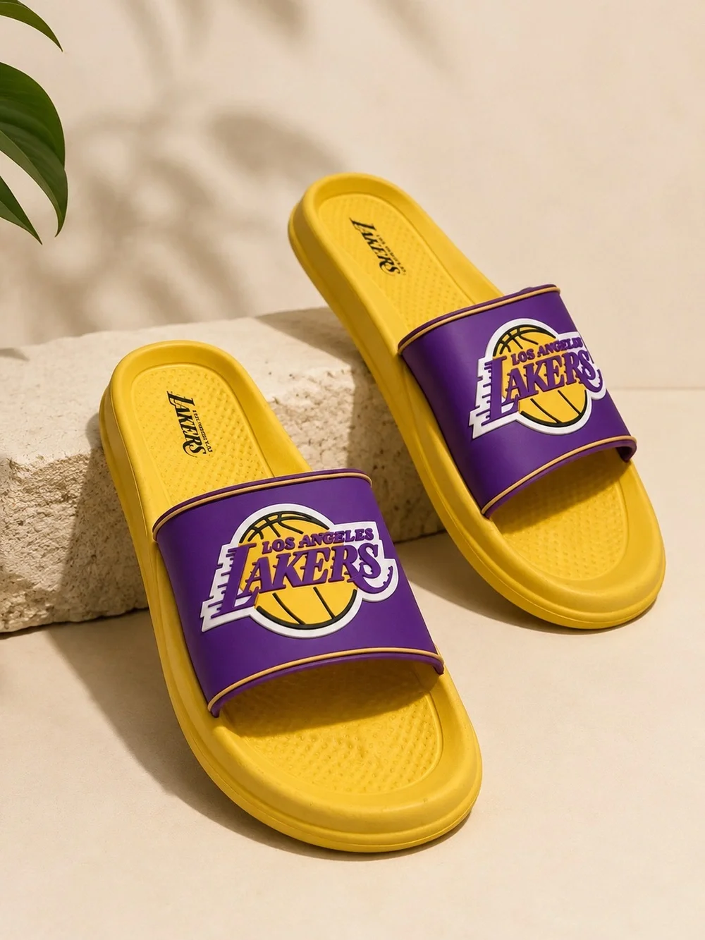NBA LA Lakers Men’s Slides Purple Yellow Basketball Sandals UK 8